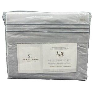 NEW Sweet Home 1500 Supreme Collection SILVER FULL 4 Piece Sheet Set NIP